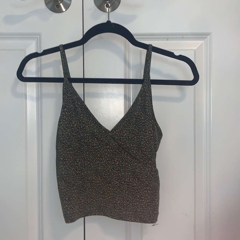 Urban Outfitters Dark Green Leopard Tank
